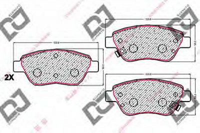 DJ PARTS bp1822 -  Комплект тормозных колодок, дисковый тормоз
